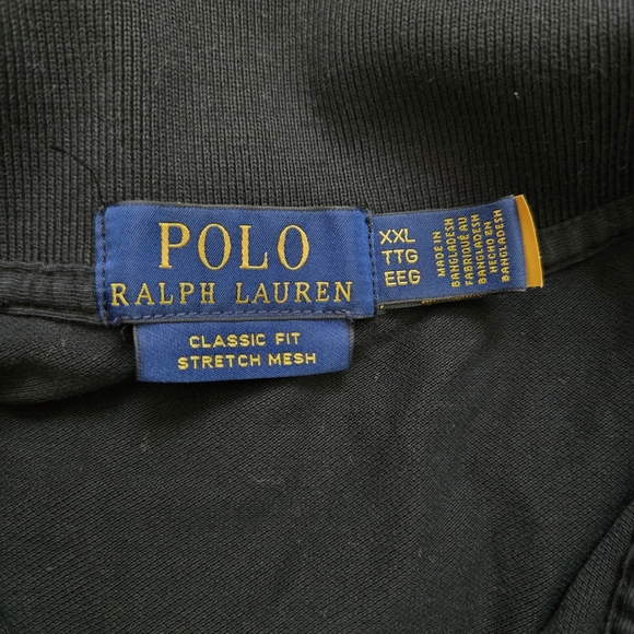 Ralph Lauren Men's Black Polo Shirt Classic Fit Stretch Mesh XXL - Picture 8 of 9